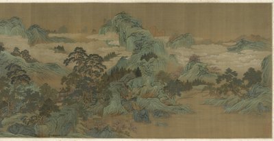 River Landscape in Blue and Green, 17th-18th Century by Qing Dynasty Chinese School