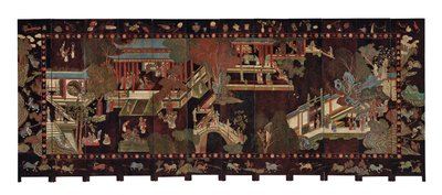 Twelve-fold coromandel screen, 18th century by Qing Dynasty Chinese School