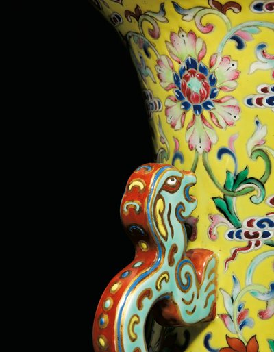 Detail (One of a Pair of Imperial Famille Rose Vases) by Qing Dynasty   Jiaqing Period Chinese School