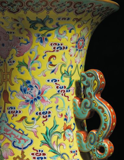 Detail (One of a Pair of Imperial Famille Rose Vases) by Qing Dynasty   Jiaqing Period Chinese School