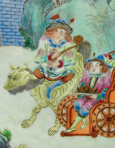 Detail from One of a Pair of Imperial Famille Rose Vases by Qing Dynasty   Jiaqing Period Chinese School