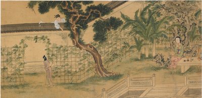 Scene from the play Romance of the West Chamber, by Wang Shifu, 16th century by Qiu Ying