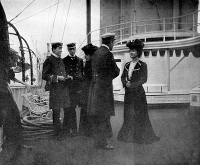 A group on the royal yacht Victoria and Albert III at Copenhagen, Sweden by Queen Alexandra
