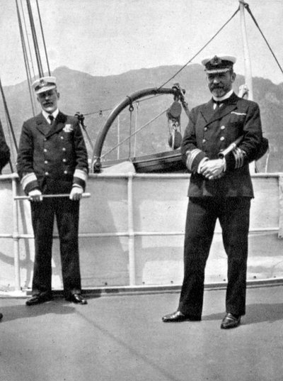 Commander Sir Archibald Milne with Captain V Stanley by Queen Alexandra