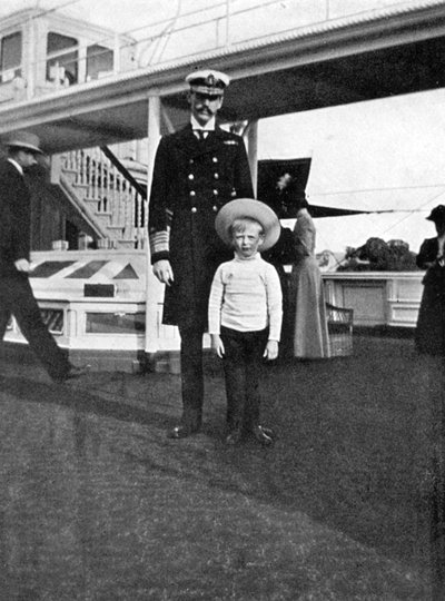 King Haakon VII of Norway with His Son Olav by Queen Alexandra