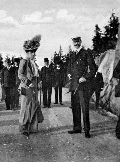 King Haakon VII of Norway 1872-1957 with his wife Queen Maud 1869-1938, 1908 by Queen Alexandra