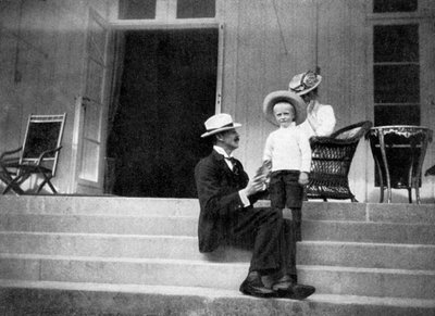 King Haakon VII of Norway, His Son Olav and Princess Victoria at Bygdøy, Norway by Queen Alexandra