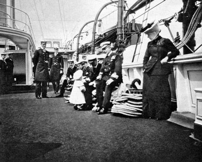 Prince Olav, the Future King Olav V of Norway, Conversing with Naval Officers by Queen Alexandra