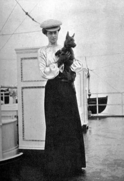 Princess Victoria with Mac on Board the Royal Yacht Victoria and Albert III by Queen Alexandra
