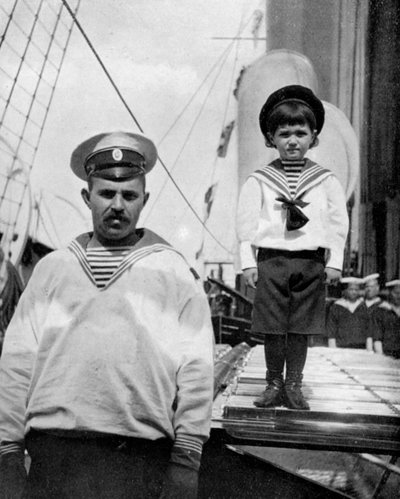 The Little Caesarevitch with His Sailor Friend by Queen Alexandra