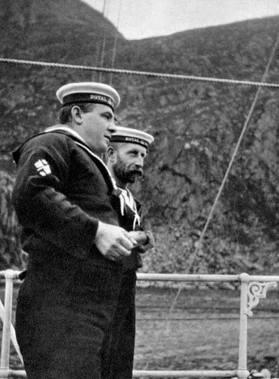 Two sailors on the royal yacht off the coast of Norway, 1904-1908 by Queen Alexandra