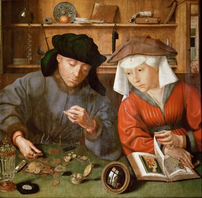 The Moneylender and His Wife by Quentin Massys or Metsys