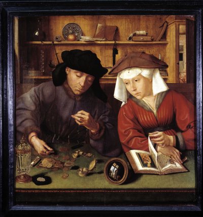 The Money Changer and His Wife by Quentin Metsys by Quentin Massys or Metsys