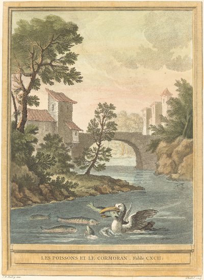 The Fish and the Cormorant by Quentin Pierre Chedel after Jean Baptiste Oudry