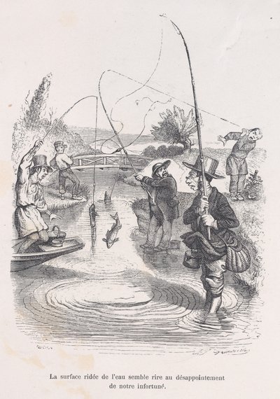 The rippling water seems to be mocking our misfortune, from the Little Miseries of Human Life by Quichon