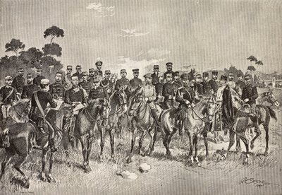 Foreign armies officers visiting Italian soldiers in Lombardy by Quinto Cenni