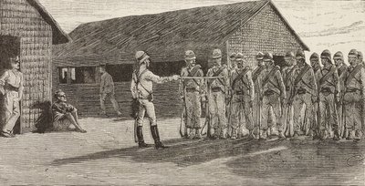 Italian soldiers standing in formation, Massawa, Eritrea by Quinto Cenni