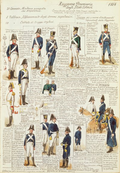 Uniforms at Time of Provisional Government of States of Estensi by Quinto Cenni