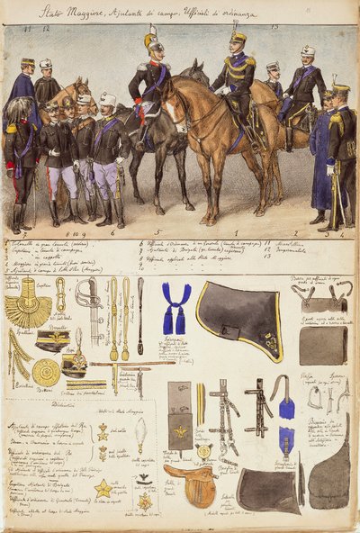Uniforms of General Staff, Aides-de-Camp and Officers of Kingdom of Italy, Color Plate by Quinto Cenni by Quinto Cenni