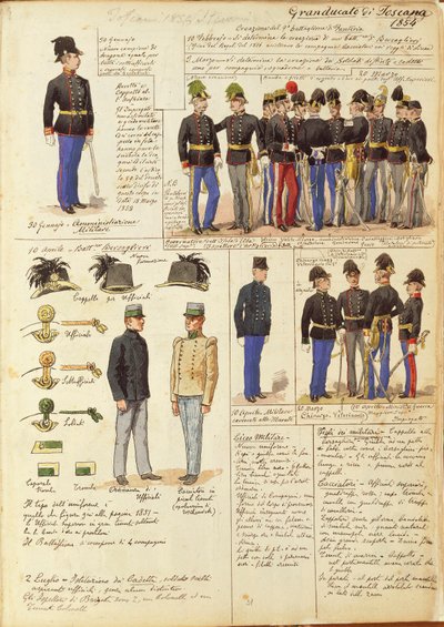 Uniforms of Grand Duchy of Tuscany by Quinto Cenni, Color Plate by Quinto Cenni