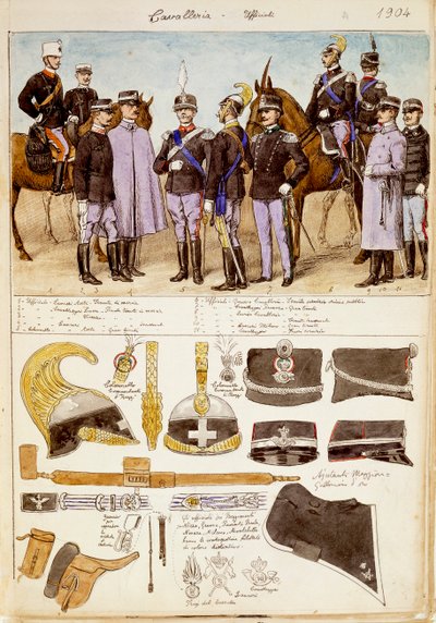 Uniforms of Cavalry Officers of Kingdom of Italy by Quinto Cenni