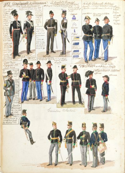 Various Uniforms of Grand Duchy of Tuscany by Quinto Cenni