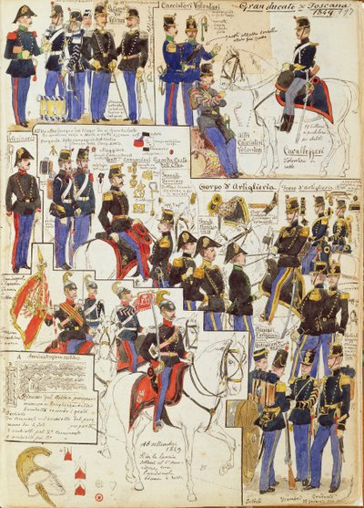 Various Uniforms of Grand Duchy of Tuscany by Quinto Cenni