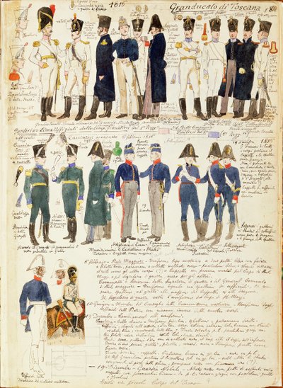 Various Uniforms of Grand Duchy of Tuscany by Quinto Cenni
