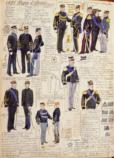 Various uniforms of Kingdom of Italy by Quinto Cenni