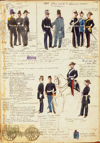 Various uniforms of Kingdom of Sardinia by Quinto Cenni