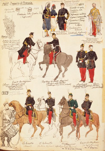 Various uniforms of the Kingdom of France, by Quinto Cenni by Quinto Cenni
