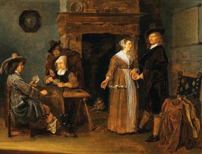 Interior with Card Players by Quirijn van Brekelenkam