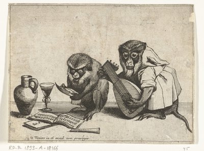 Two Monkeys Making Music by Quirin Boel