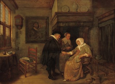 A Doctor Visiting a Sick Woman by Quiringh Gerritsz. van Brekelenkam