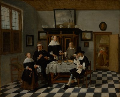 Family Group in an Interior by Quiringh Gerritsz. van Brekelenkam
