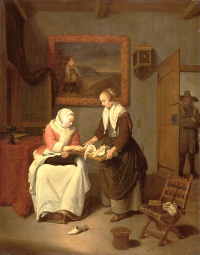 Interior with a Lady Choosing Fish by Quiringh Gerritsz. van Brekelenkam