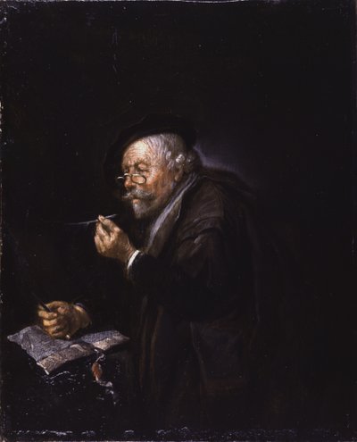 Old Man Writing by Quiringh Gerritsz. van Brekelenkam