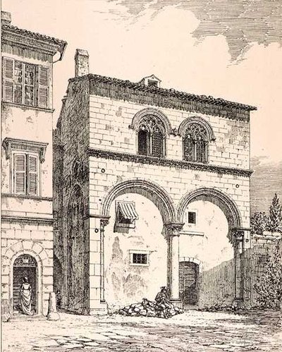 House in the Piazza del Duomo, Viterbo, Italy, from 
