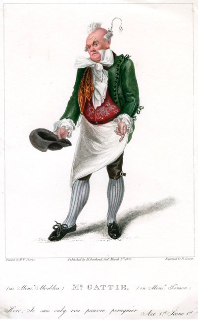 Mr Gattie as Monsieur Morbleu in Monsieur Tonson by R. Cooper