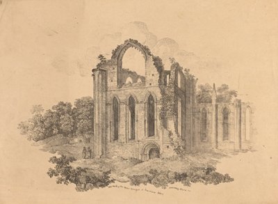 N.E. End of the Upper Transept at Fountains Abbey by R. Dunning