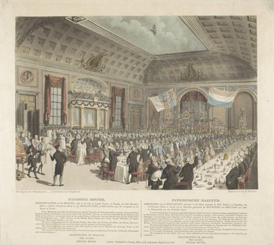 Patriotic Dinner in London, 1813 by R. Reeves