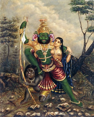 The Abduction, c. 1893 by R. Regunatha Naidu