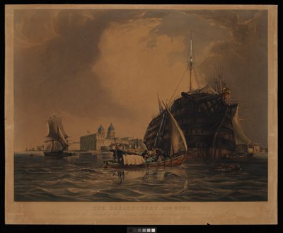 The Dreadnought 104 Guns, Hospital Ship for Seamen of All Nations, Moored in the Thames off Greenwich, June 20th 1831 by R. W. Price