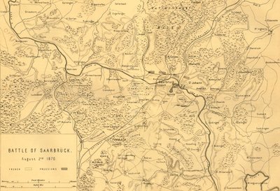 Map of the Battle of Saarbrücken, 2 August 1870 by R. Walker