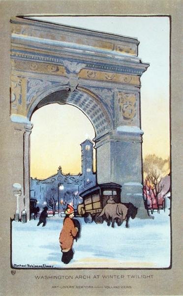 Washington Square Arch at Winter Twilight by Rachael Robinson (after) Elmer