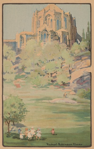 The Cathedral of St. John the Divine from Morningside Park, 1914 by Rachael Robinson Elmer