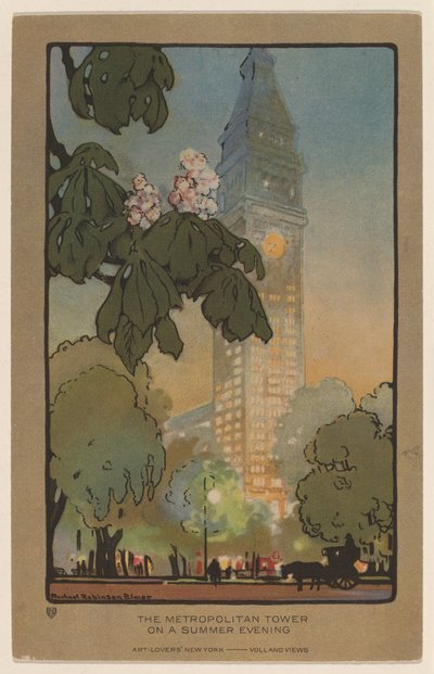 The Metropolitan Tower on A Summer Evening by Rachael Robinson Elmer
