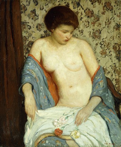 Nude with Blue Kimono by Rae Sloan Bredin