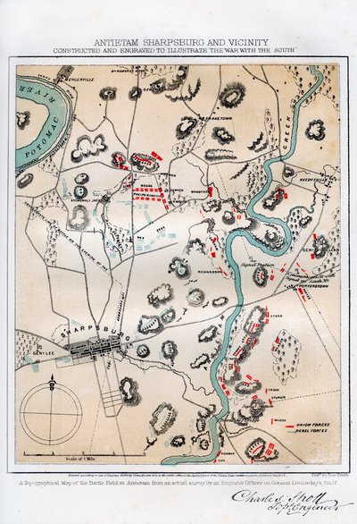 Map of Antietam, Sharpsburg and Vicinity, Maryland by Rae Smith