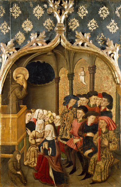Vision during sermon (detail) by Rafael & Figuera Joan (active c.1454 1477) Tomas